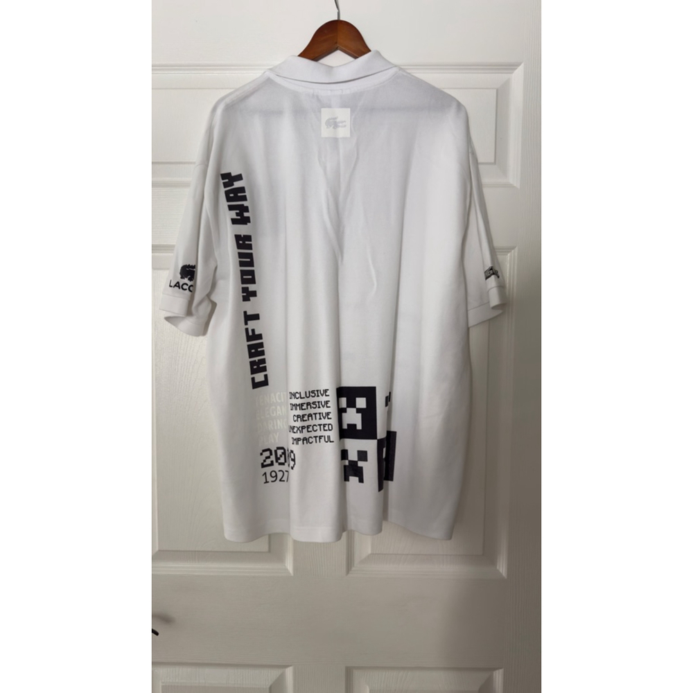 Men's Lacoste Minecraft White XL Polo Shirt - Picture 5 of 8